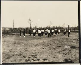 Redwing Club. Women's sports and calisthenics group playing volleyball