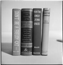 Billy Rose [Display of psychology books.]