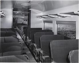 [Interior of Budd Rail Diesel Car 1.]