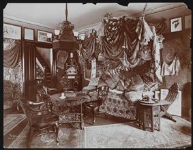 Portrait, Lillian Russell at Home, Interiors of Residence.