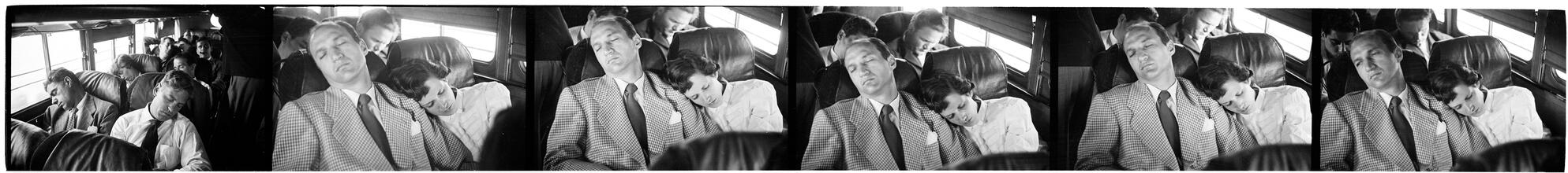 Vaughn Monroe [Band members sleeping inside the tour bus.]