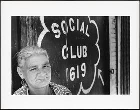 Paulina in front of the Social Club before it got demolished.