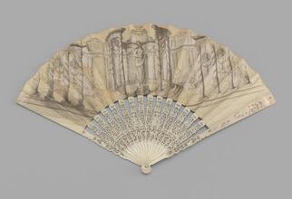 Folding fan of double chicken-skin leaf