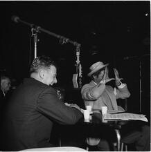 Arthur Godfrey [Arthur Godfrey interviewing a man for his radio show.]