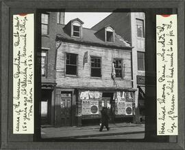 Here lived Thomas Paine, who wrote "The Age of Reason" which had much to do for the cause of the American Revolution. Built about 150 years ago. At Bleecker Street. Greenwich Village. Torn down Dec. 1