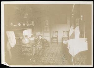 Kitchen in Mr. White's Riverside Tenements, Brooklyn.
