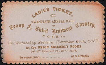 Twentieth Annual Ball of Troop F, Third Regiment Cavalry N.G.S.N.Y.