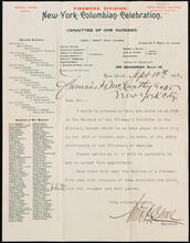 Firemen's Division. New York Columbian Celebration. Committee of One Hundred.