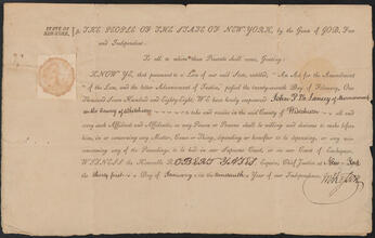Certificate of notary status issued to John Peter De Lancey, January 19, 1795