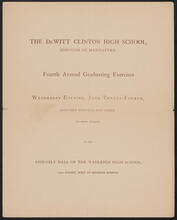 The DeWitt Clinton High School, Borough of Manhattan. Fourth Annual Graduating Exercises