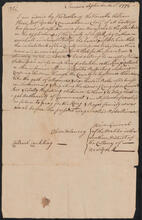 Letter from Oliver De Lancey to Colonel Conkling, September 1, 1776