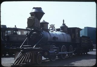 [Trains used in the Railroads on Parade show.]