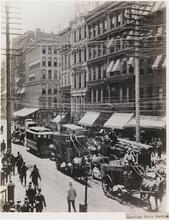 [Broadway and Cortlandt Street, looking south.]