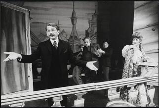 ["Break a Leg" theater still.]