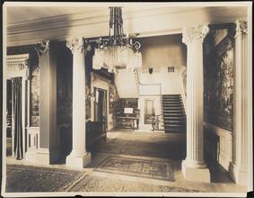 [Interior, view toward staircase.]