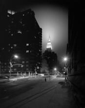 [Looking west on East 35th Street past Lexington Avenue.]