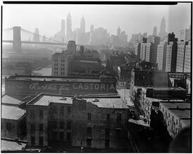 Manhattan Bridge: Docks and Skyline