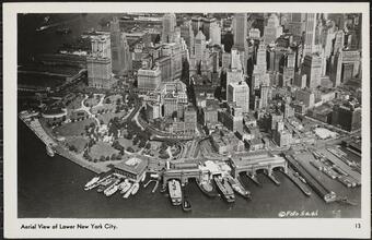 Aerial View of Lower New York City.