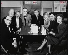 [The cast of "Too True to Be Good".]