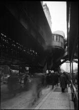 [Elevated train station.]