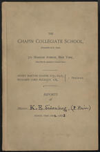 The Chapin Collegiate School. Reports of Master K. E. Seidenberg
