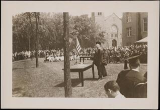 [Al Smith at a graduation.]