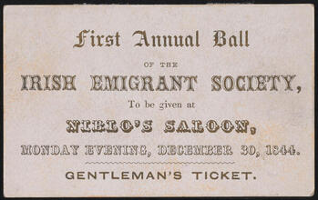 First Annual Ball of the Irish Emigrant Society