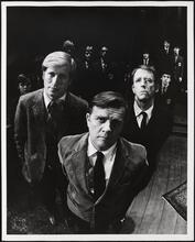 [Ken Howard as Paul Reese, Pat Hingle as Joseph Dobbs, and Fritz Weaver as Jerome Malley in "Child's Play".]