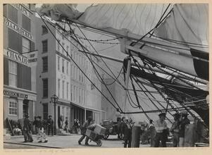 [South Street in the 1850's. Miniature group installed at the Marine Museum at the Museum of the City of New York.]