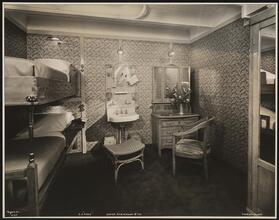 French Line, S.S. "Paris" Pier 57 N.R., Tourist Class, Interior, Two Berth Inside Stateroom #710.