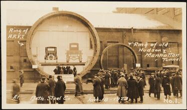 Ring of H.R.V.I Ring of the Old Hudson to Manhattan Tunnel at Beth. Steel Co. [For 34 Years of Loyal Service - Eric S. Barron.]