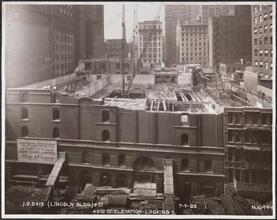 42nd St. Elevation - Looking S. [Lincoln Building construction.]