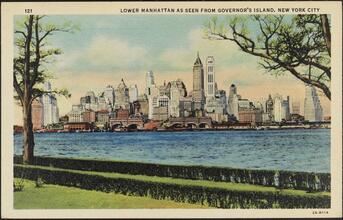 Lower Manhattan as Seen from Governor's Island, New York City.
