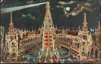 View of Luna Park at night, Coney Island, N. Y.
