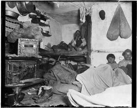 Lodgers in a crowded Bayard Street tenement - "Five cents a spot."