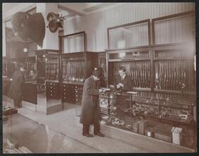 Abercrombie & Fitch Co., Sporting Goods, Interiors of Salesroom with Customers.