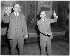 Dale Carnegie [Students in a Dale Carnegie public speaking class.]