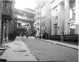 Street with Elevated Station in Rear