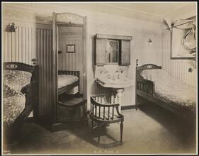 French Line, S.S. "Paris", First Class, Interior, Two Berth Stateroom #446.