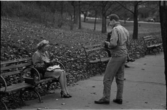 Men Are Such Wolves [Man talking to a woman in the park.]