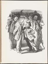 Don Freeman's Newsstand [Man confronting another man as others watch.]