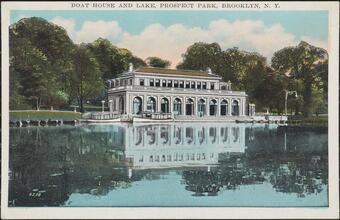 Boat House and Lake, Prospect Park, Brooklyn, N. Y.