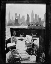 [Balcony with views of Midtown Manhattan skyline.]