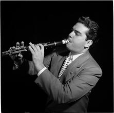 Swing Band Contest Sponsored by LOOK [Boy playing the clarinet.]