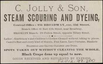 C. Jolly & Son, Steam Scouring and Dyeing