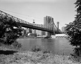 [Queensboro Bridge and Roosevelt Island Tramway.]