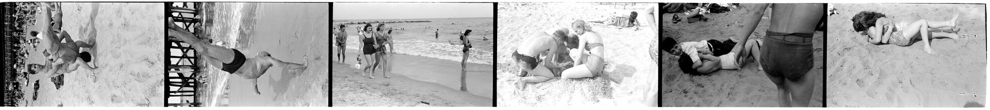 [Coney Island beach scenes.]