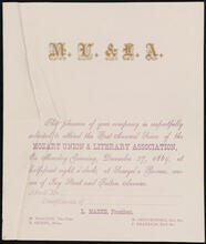 First Annual Soiree of the Mozart Union & Literary Association