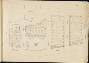 [Map of the Jumel Estate from 159th to 164th Street, between 10th Avenue and Edgecomb Road]