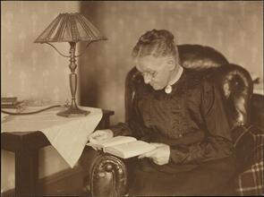 [Woman reading.]